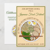 Invitation Ramen Noodles Chopsticks Festival alimentaire japo (Devant / Derrière)