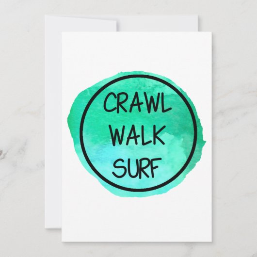 Invitation Ramper Marcher Surfer avec Design Vert (Devant)