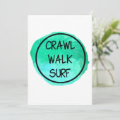 Invitation Ramper Marcher Surfer avec Design Vert (Debout devant)
