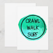 Invitation Ramper Marcher Surfer avec Design Vert (Devant / Derrière)