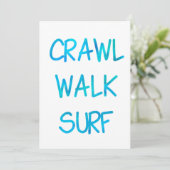 Invitation Ramper Marcher Surfer avec Police Bleue (Debout devant)