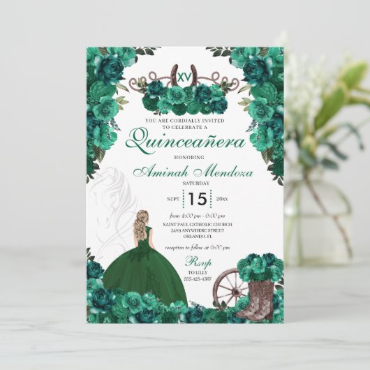 Invitation Ranch Charra Quinceañera (Debout devant)