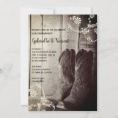 Invitation Ranch Russe Boots Cowboy Fleur d'engagement (Devant)