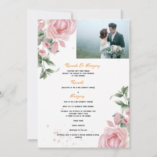 Invitation Randa & Gregory Avec Leurs Familles Requ (Devant)