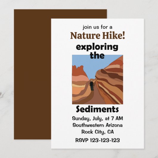 Invitation Randonnée dans la nature pour explorer les roches (Devant / Derrière)