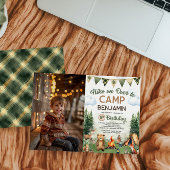 Invitation Randonnée en Camping Photo Anniversaire