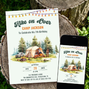 Invitation Randonnée sur Camping 7e fête d'anniversaire