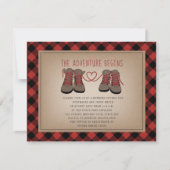 Invitation Randonnées Boots Adventure Buffalo Wedding shower (Devant)