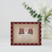 Invitation Randonnées Boots Adventure Buffalo Wedding shower (Debout devant)