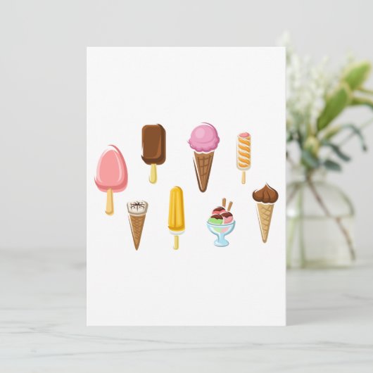Invitation Range Of Ice Creams (Debout devant)