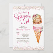 Invitation Rangée, Crème de glace Fête des mariées florale (Devant)