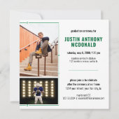 Invitation Rangée verte de Tassels Diplôme en deux photos (Dos)