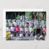Invitation Rangées de petites statues de moines Jizo avec des (Devant / Derrière)