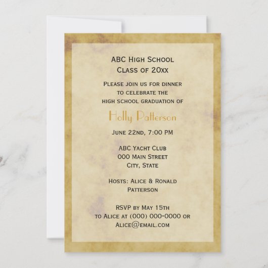 Invitation Rangs à cheval Rustiques Distressed BG V Graduatio (Dos)