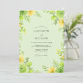 Invitation Ranunculus Citron Pâle Mariage Eucalyptus (Debout devant)