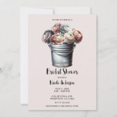Invitation Ranunculus dans Tin Pail Rustique Glam rose Bride (Devant)