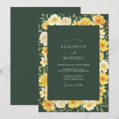 Invitation Ranunculus Eucalyptus Mariage Forêt d'Or (Devant / Derrière)
