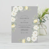 Invitation Ranunculus Eucalyptus Mariage Jaune Ardoise (Debout devant)
