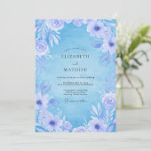 Invitation Ranunculus Eucalyptus Mariage Pervenche Givre (Debout devant)
