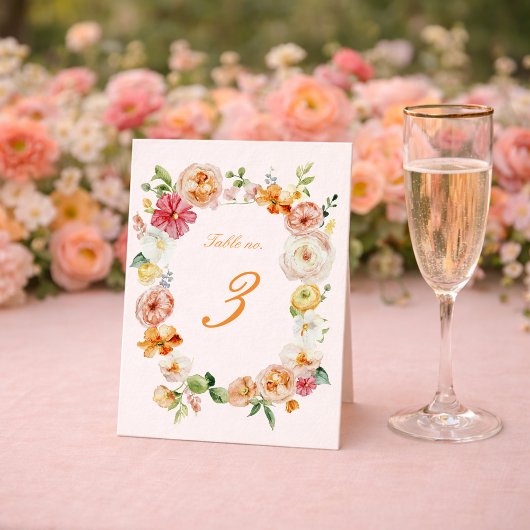 Invitation Ranunculus Floral Wedding Table Numbers Cards