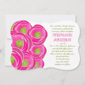Invitation Ranunculus Rose Lime Fuchsia Mariage moderne Invit (Devant)