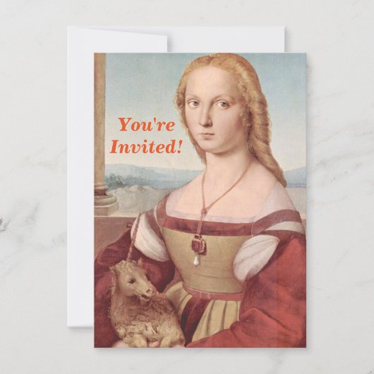 Invitation Raphael Dame et la Licorne Classique beaux-arts (Devant)