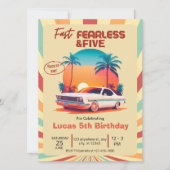 Invitation Rapide, sans peur et FIVE  Voiture de course rétro (Devant)