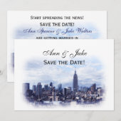 Invitation Rappel de date dans un bleu marine rêveur avec la  (Devant / Derrière)