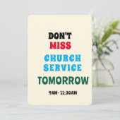 Invitation Rappel de service religieux vibrant (Debout devant)