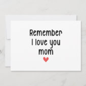 Invitation Rappelle-toi que je t'aime Maman Cadeaux drôles de (Devant)