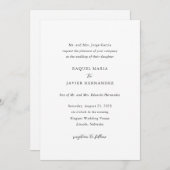 Invitation Raquel Classic Mariage élégant (Devant / Derrière)