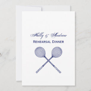 Invitation Raquettes de squash croisées bleues