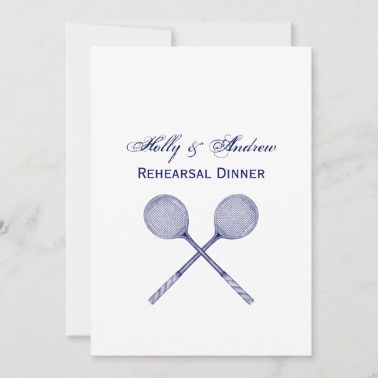 Invitation Raquettes de squash croisées bleues (Devant)