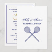Invitation Raquettes de squash croisées bleues (Devant / Derrière)