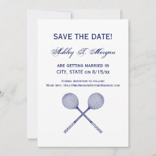Invitation Raquettes de squash croisées bleues