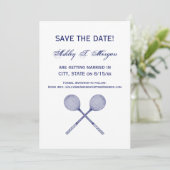 Invitation Raquettes de squash croisées bleues (Debout devant)