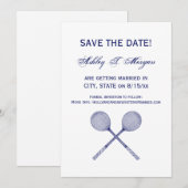 Invitation Raquettes de squash croisées bleues (Devant / Derrière)