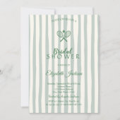 Invitation Raquettes de tennis Fête des mariées à rayures ver (Devant)