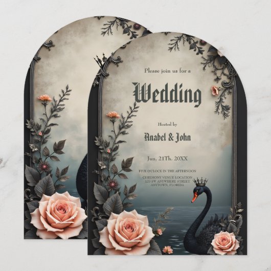 Invitation Rare as a black swan, timeless as true love.  (Devant / Derrière)