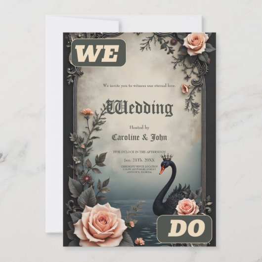 Invitation Rare as a black swan, timeless as true love. (Devant)