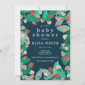 Invitation Raspberry Patch Cute CUSTOM QR Code BABY SHOWER (Devant)