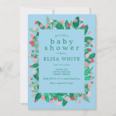 Invitation Raspberry Patch Cute CUSTOM QR Code BABY SHOWER (Devant)