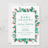 Invitation Raspberry Patch mignon BABY SHOWER coloré (Devant)