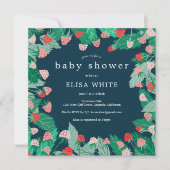 Invitation Raspberry Patch mignon BABY SHOWER coloré (Devant)