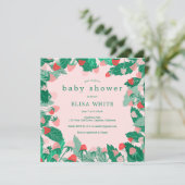 Invitation Raspberry Patch mignon BABY SHOWER coloré (Debout devant)