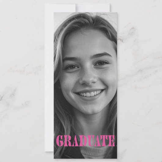 Invitation Raspberry Pink Modern Graduation Announcement Card (Devant)