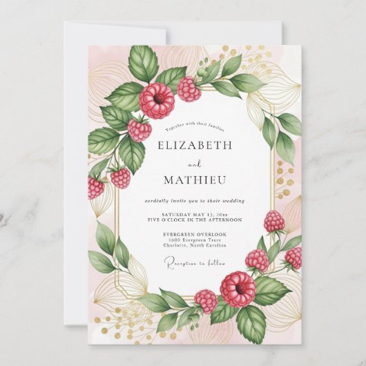 Invitation Raspberry Pink Radiant Berry Wedding (Devant)