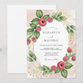 Invitation Raspberry Pink Radiant Berry Wedding (Devant / Derrière)