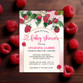 Invitation Raspberry Sweet Watercolor Girl Baby shower