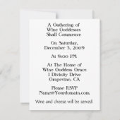Invitation Rassemblement de déesse de vin (Dos)
